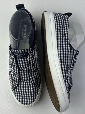 Sperry Women's Crest Vibe Check Gingham Plaid Sneaker Checkered Size 7.5